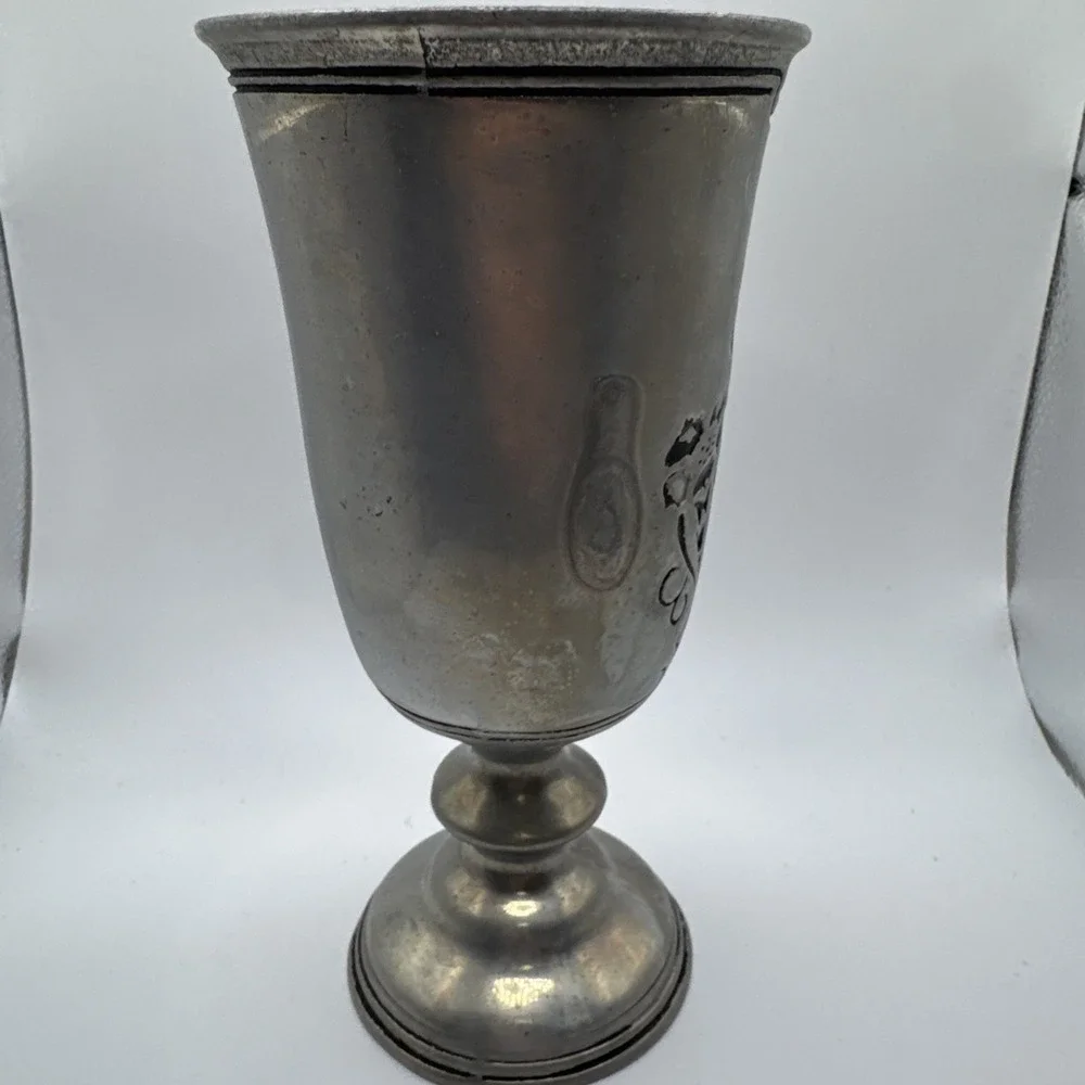 Vintage Wilton Armetale Fleurs Nouveau Goblets Set of 4 Pewter 7